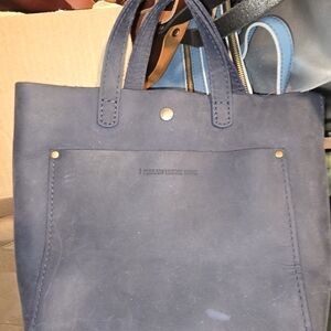 Portland Leather Navy Blue Tote Bag